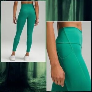Lululemon Wunder Train High-Rise Tight‎ Pockets 25" Cascadia Green size 10